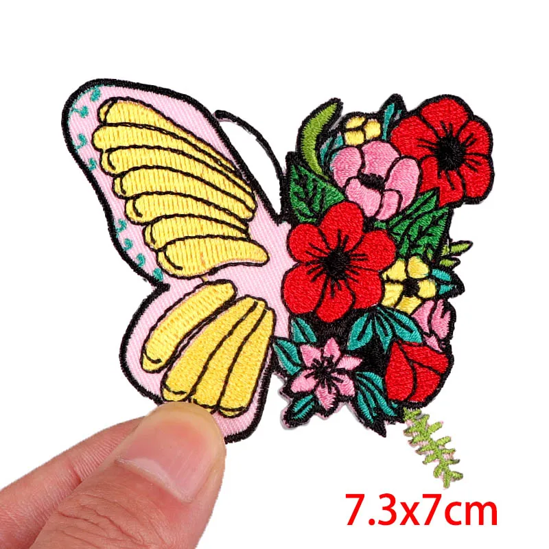 Letter Flower Embroidered Patches For Clothing Thermoadhesive Patches Cartoon Badges Iron On Patches On Clothes Stripes  DIY