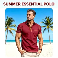 Polo d'été pour homme à manches courtes 2024, nouveau modèle avec poche et col, en polyester respirant, idéal pour le quotidien 6
