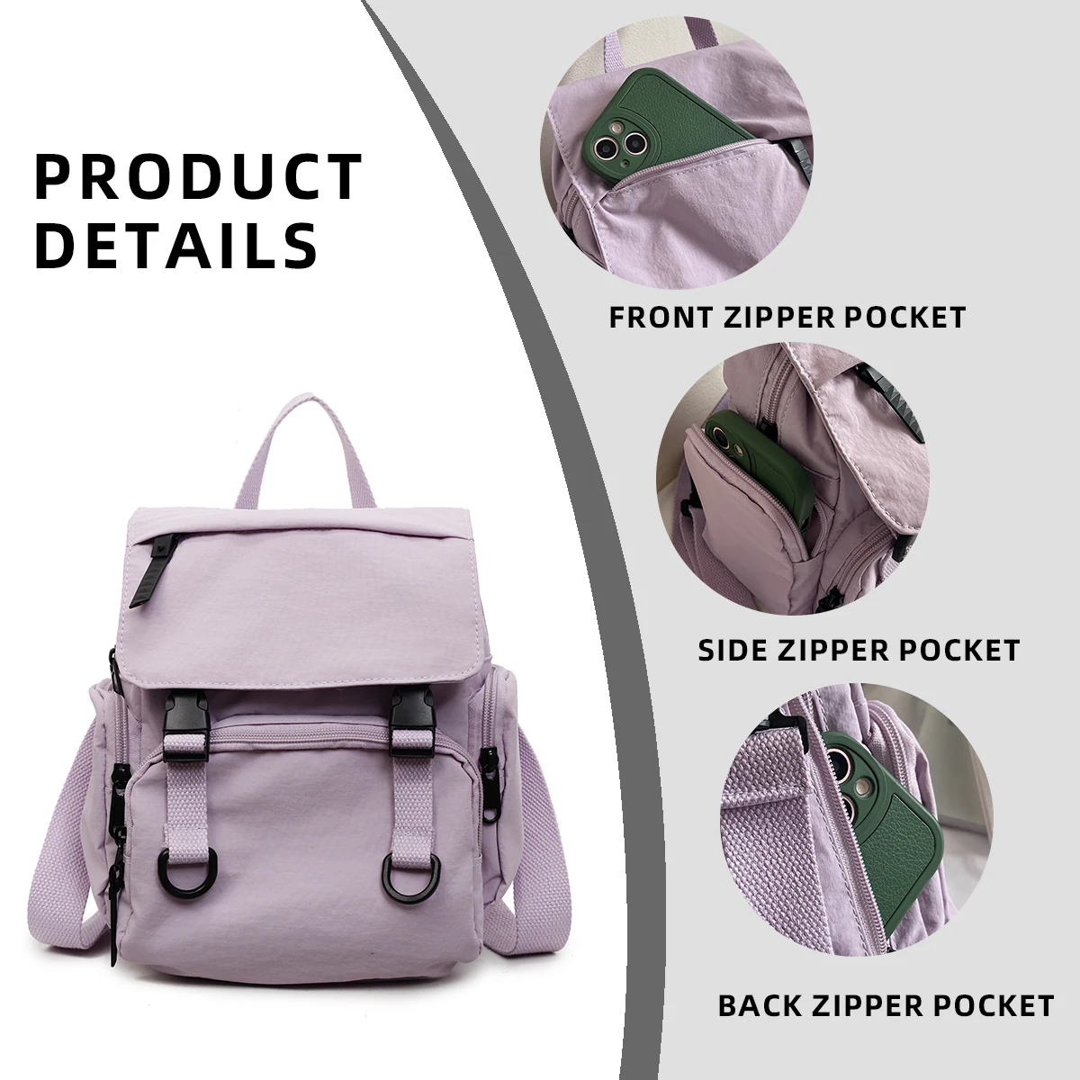 Multifunctional Shoulder Bag, Women's Backpack, Handbag, Crossbody Bag, Travel Lightweight Backpack, Gift, Hiking Bag, Trekking Camping Student Class Breakfast Bag