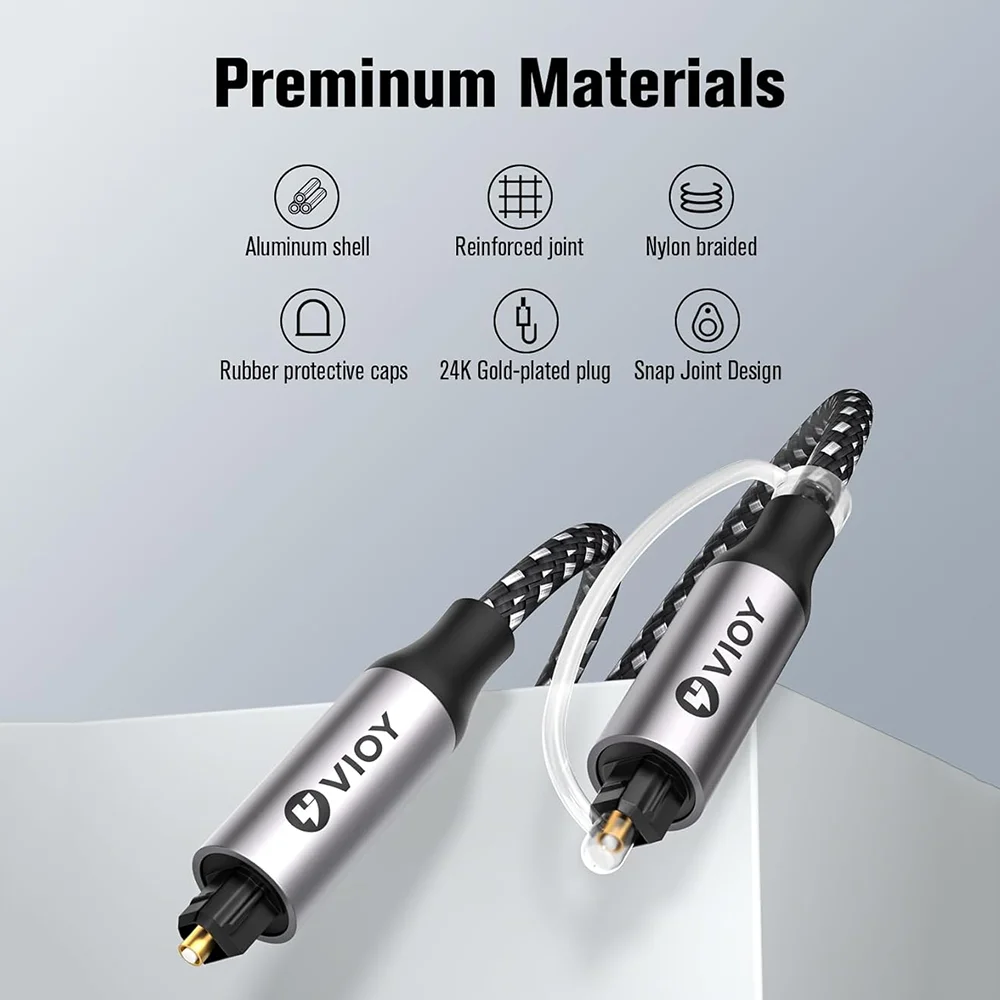 Premium Toslink Fiber Optic Audio Cable for Stereo and Home Cinema Systems
