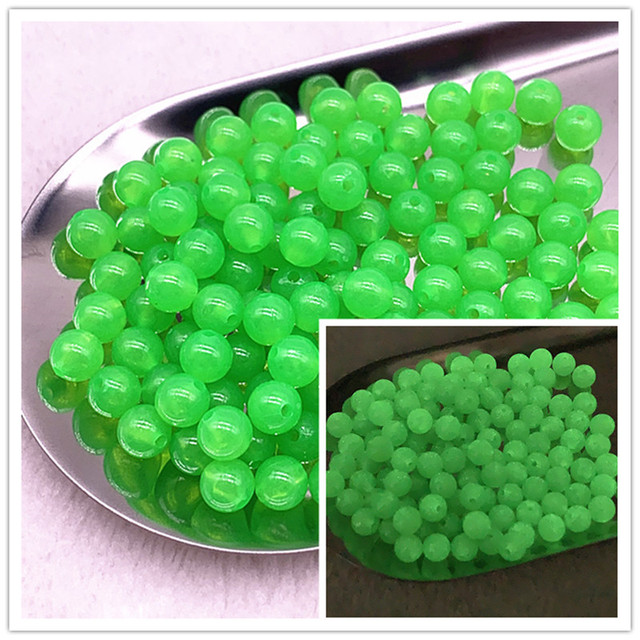 50pcs/lot  Strong Luminous Beads Glow In The Dark Fishing Loose Spacer Beads for Jewellery Marking DIY Necklace Bracelet