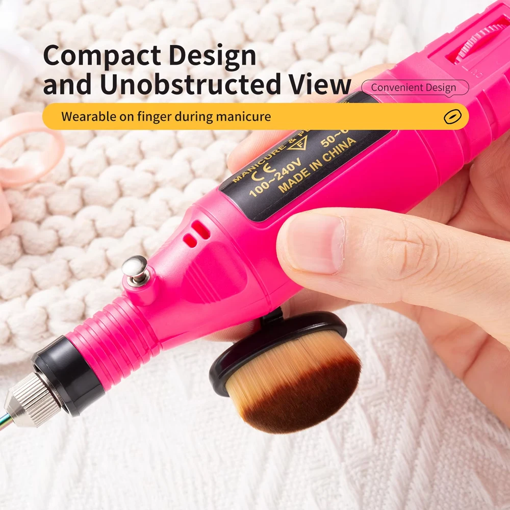 1/10Pcs Manicure Dust Clean Brush Finger Ring Duster Soft Hair Nail Polish Powder Dusting Tools Nail Art Dense Bristles Brush 3