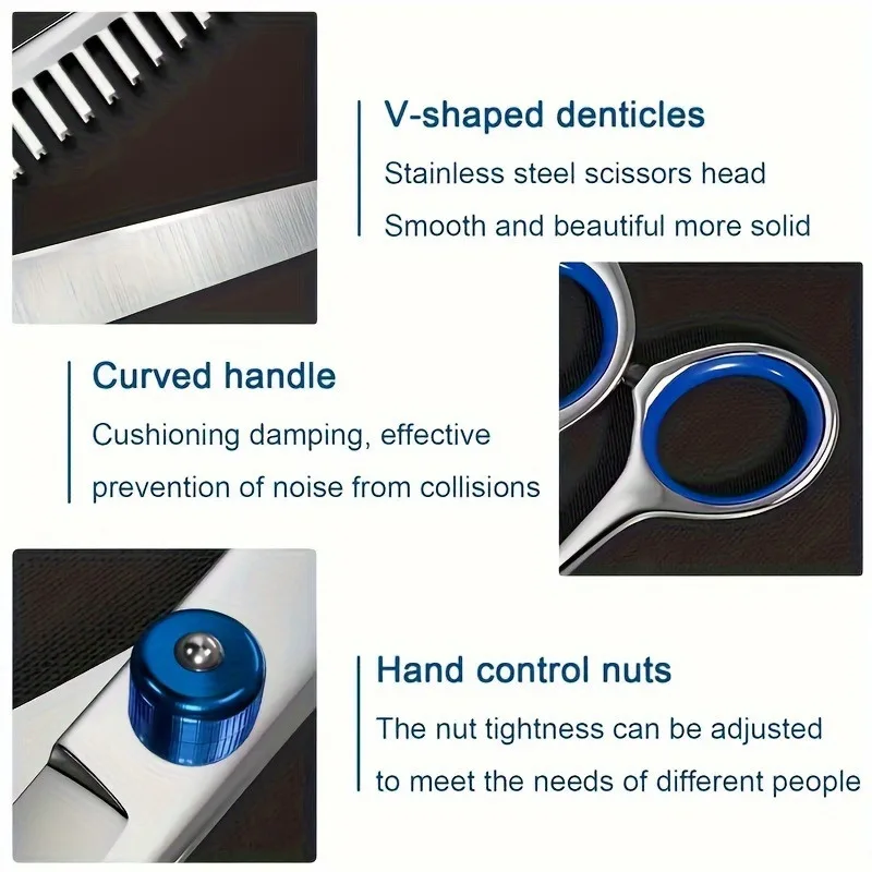Professional Trimming Dog Beauty Scissors Set 5-in-1 Scissors Safety Roundhead Cutting Dog Hair Bending Sparse Scissor