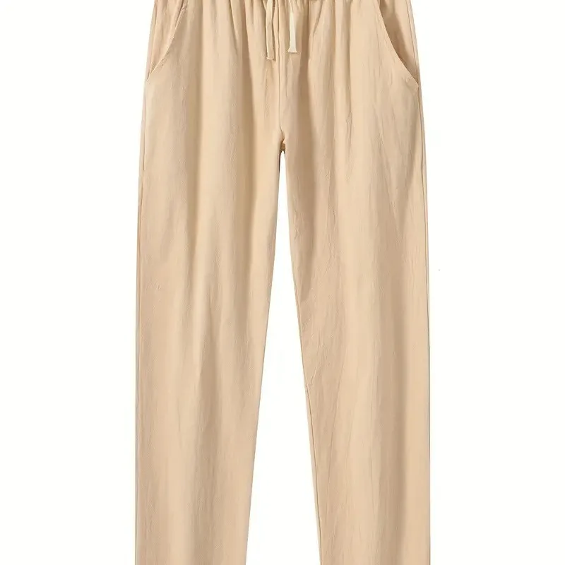 Elegant Fashion Harajuku Slim Fit Ropa Hombre Loose Casual All Match Sports Pants Solid High Waist Pockets Straight Leg Pants