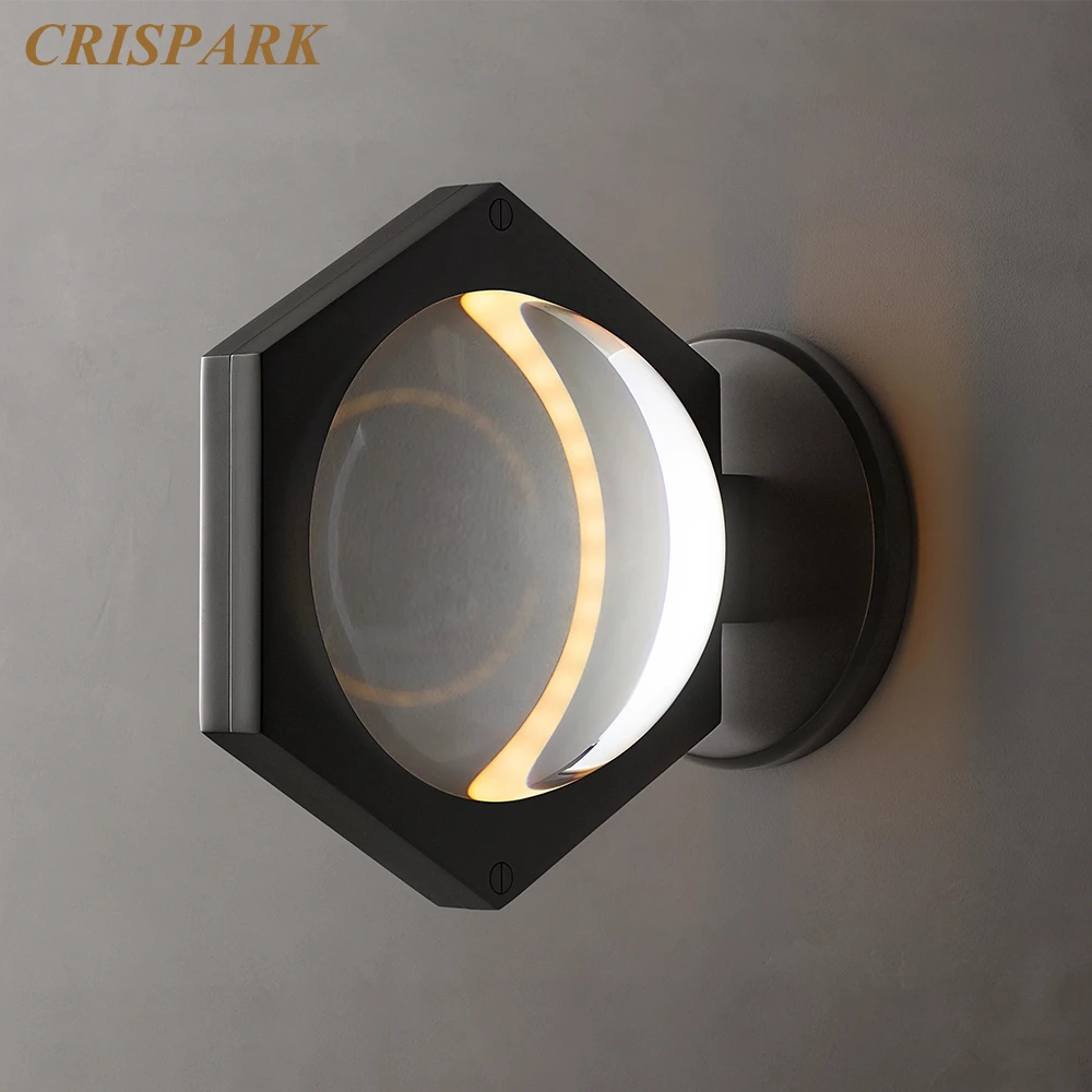 

Eclatant Sconce Modern Indoor LED Wall Lamps Clear Crystal Ball Wall Sconce Black Nickel Brass Small Light Fixture for Bedroom