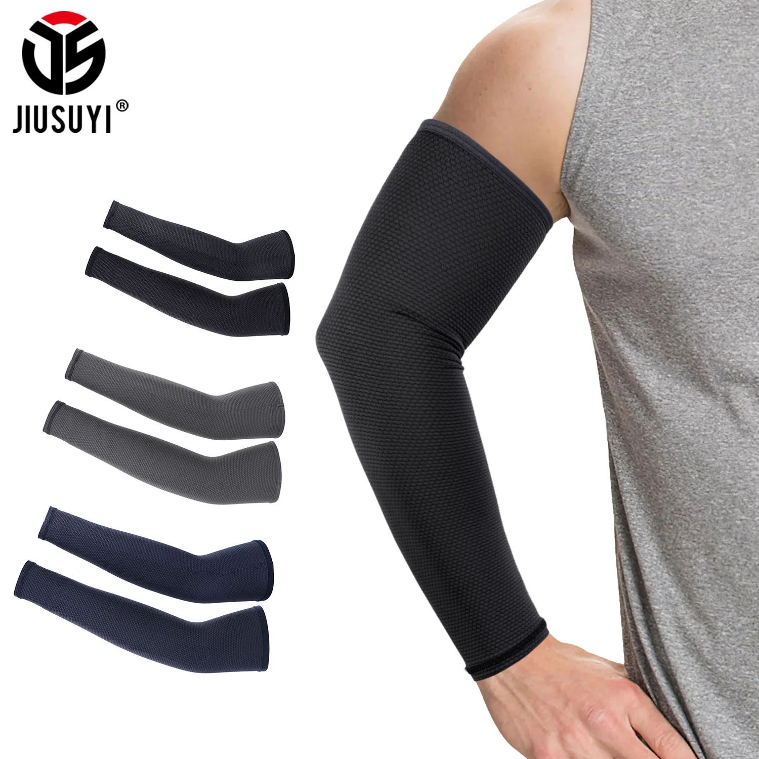 1 Pair Cooling Arm Sleeves Cover Sports Running UV Sun Protection Outdoor Fishing Cycling Basketball Elastic Cuffs Arm Warmers