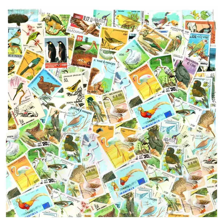 Postage Stamps Bird Songbird 50 100 Pcs/lot Topic World Original with Postmark Good Condition Collection No Repeat