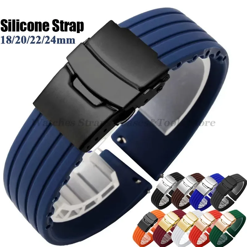 Versatile Quick Release Silicone Watchband - Multiple Sizes with Rubber Straps