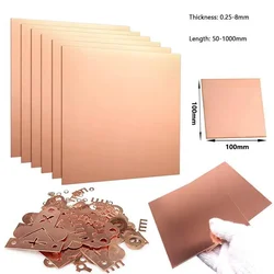 Versatile Copper Metal Sheet - Multiple Thickness & Size Options Available - 5x100x100mm (1Pcs)