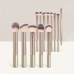 Luxurious 13 - Piece Professional Makeup Brush Set (Gold)