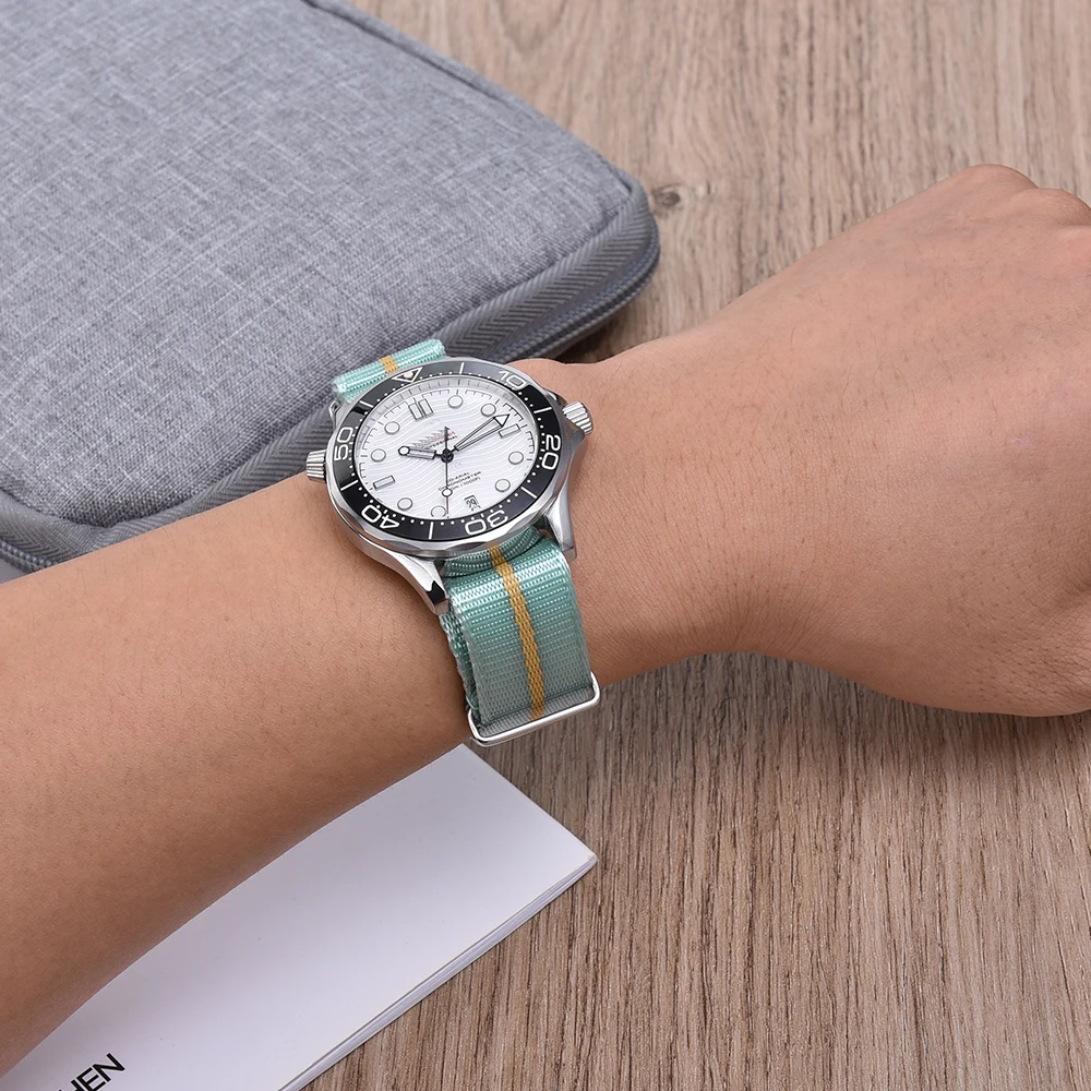 Durable Nylon Watch Band with Silver Buckle - Versatile Sport Strap