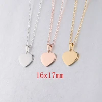 10 pièces lot 304 acier inoxydable poli miroir en acier inoxydable en forme de coeur pendentif de collier à breloques pour bijoux pour femmes 5