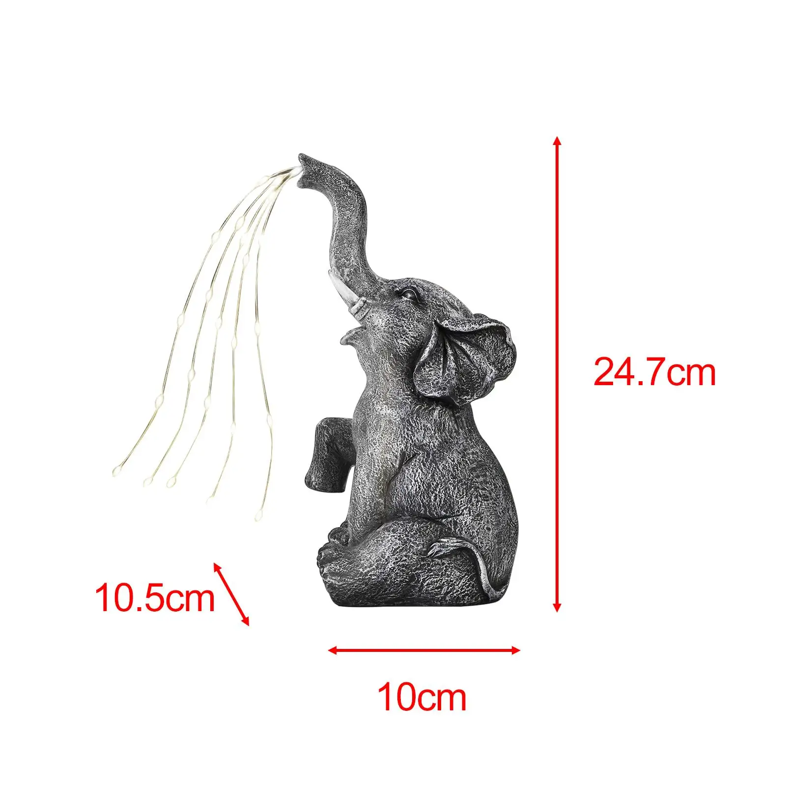 Elephant Statue with Solar Light Garden Decor Women for Lawn Yard Birthday