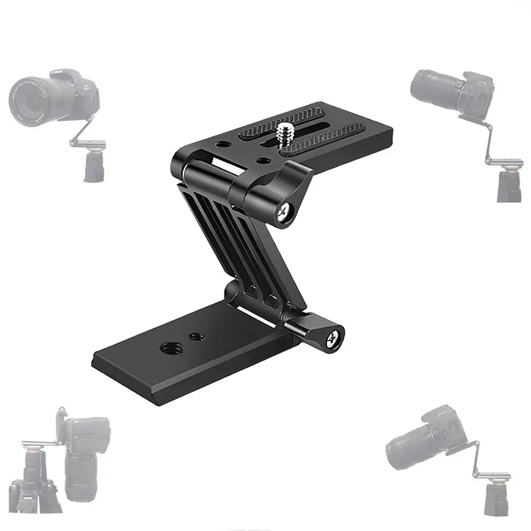 Z-Flex Tilt Stativkopf Aluminium Ganzmetall Flexible klappbare Z-Pfanne mit 1/4" und 3/8" Schrauben für Canon Nikon Sony DSRL Slider – Detail 8