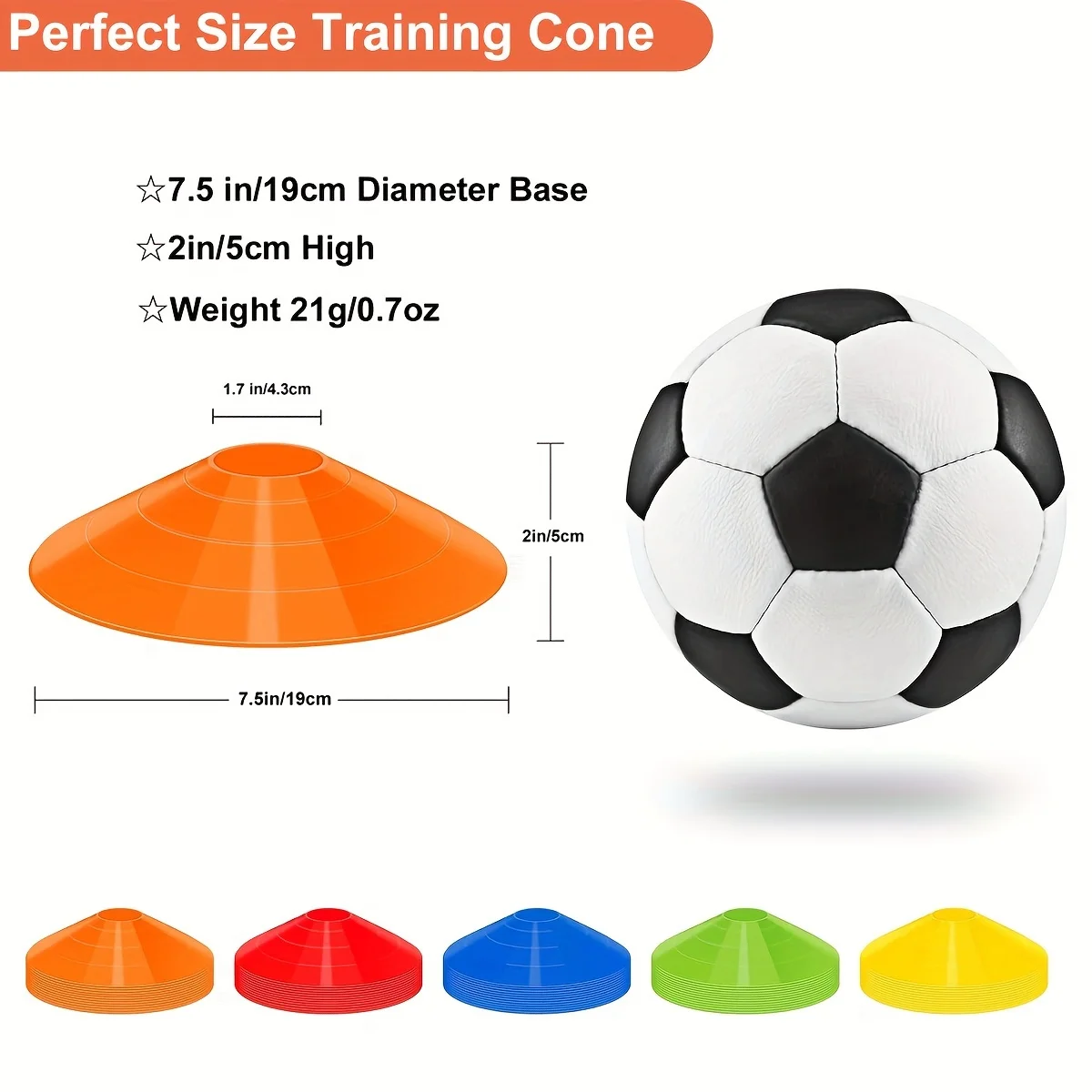 50pcs Thickened Soccer Cones With Carry Bag And Holder For Sports Training, Football, Basketball Practice Equipment Goal Socer