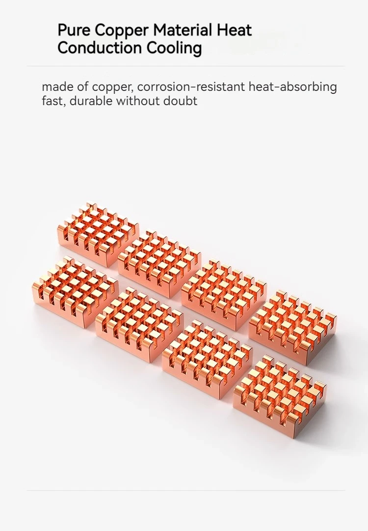 8pcs Pure Copper Heatsink 13x12x5mm Video Memory Module Heat Sink Radiator Cooli