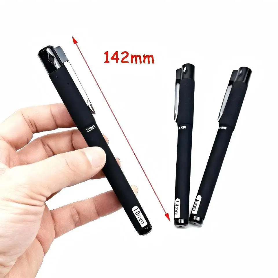 6개/세트 젤 펜 1.0mm 검정 잉크, 부드러운 필기감 대용량 리필, 서명에 완벽한 볼펜