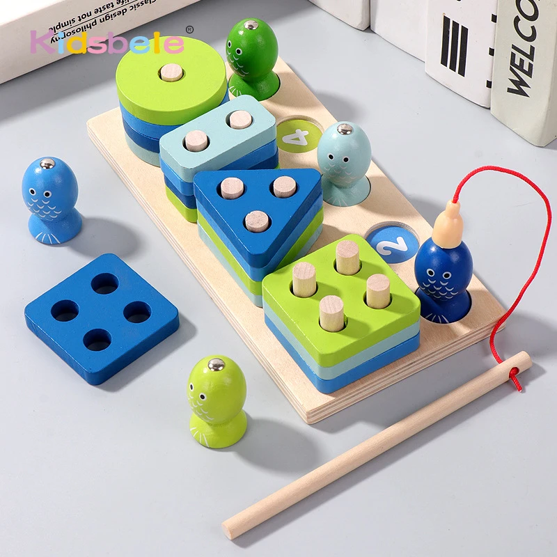

Игрушки Монтессори, деревянная сортировочная и магнитная рыболовная игра, деревянная сортировочная и штабелирующая игрушка для детей, детей, малышей