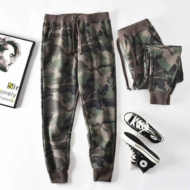 

Ankle-Banded Thick Winter Warm Autumn Camouflage Sweatpants Japanese Leisure Comfortable Loose Tight Track Pants