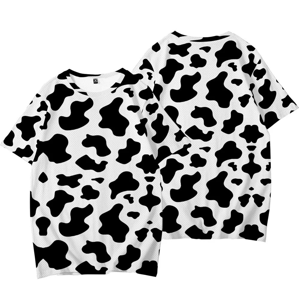 Black White Cow Print Men Sets Cow Spots Pattern Casual T-shirt Set Hawaiian Fitness Outdoor Shorts Summer Suit 2 Piece Clothing 5
