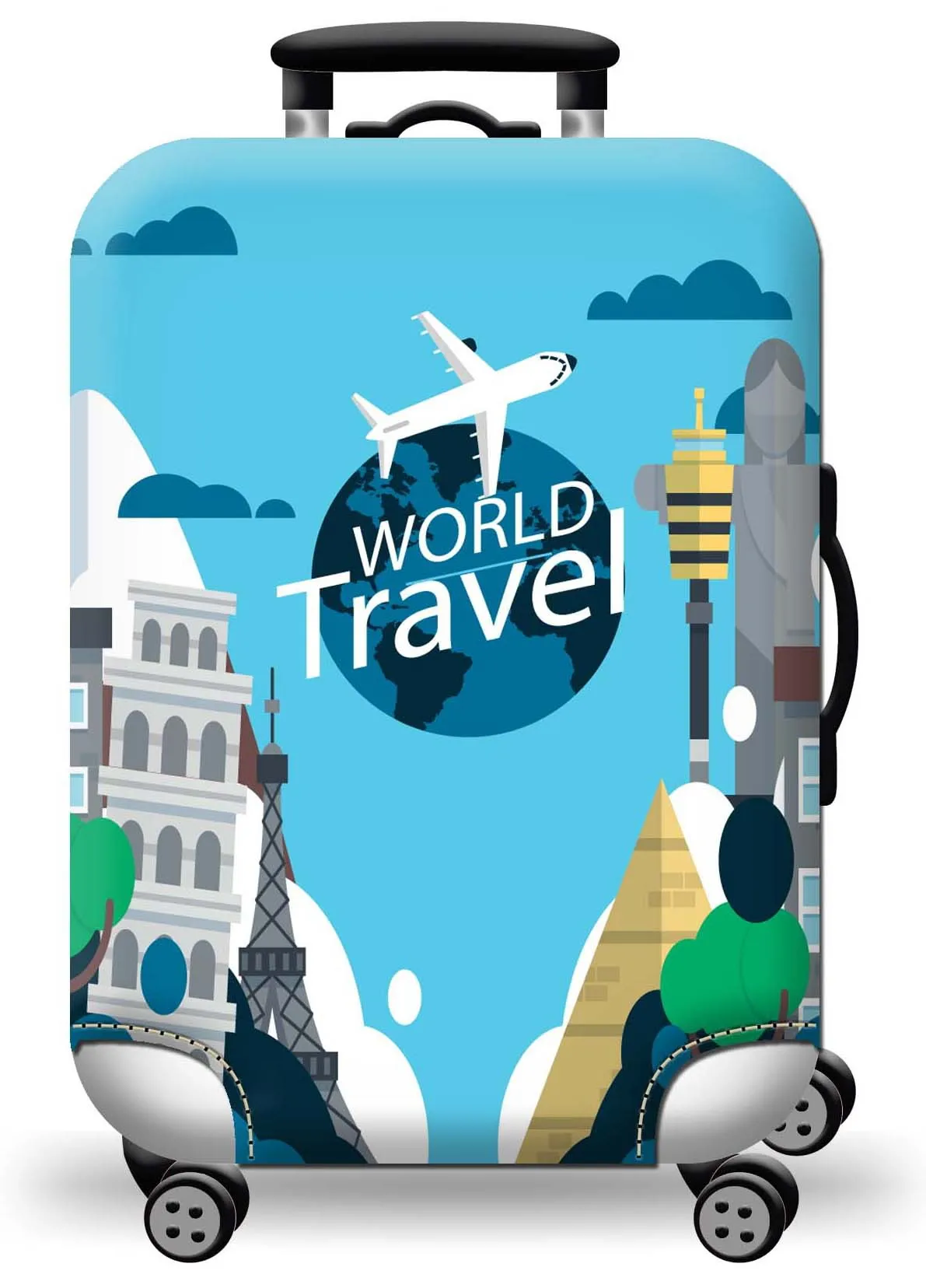 

Thick Elastic World Luggage Protective Cover Zipper Suit For 18-32 inch Bag Suitcase Covers Trolley Cover Travel Accessories