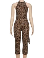 Weird Puss Flocking Backless Romper Women Sexy Leopard Print Tight Bandage Midnight Hipster Street Activity Sleeveless Playsuit - Image 6