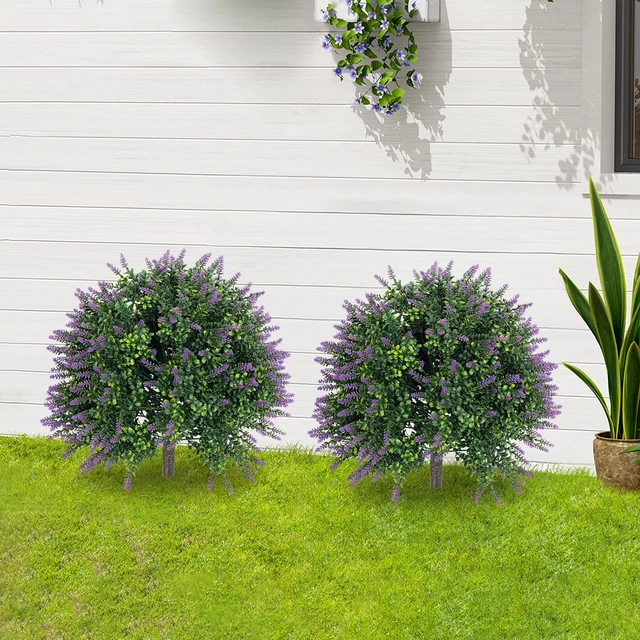 Dining Table Center Piece Decoration Artificial Lavender Plants Ground Insert Type For Home Outdoor Landscape Decor 2