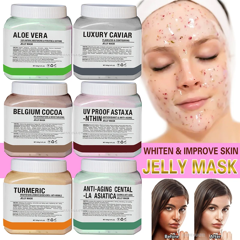 

400g DIY Arbutin Collagen Jelly Mask Powder Soft Spa Hydrojelly Mask Vitamin C Hyaluronic Acid 24K Gold SkinCare Mud Facial Mask