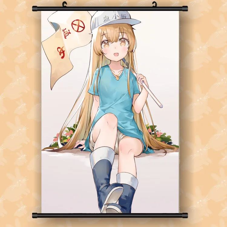 Células no trabalho! Platetas Pinturas penduradas em lona de poster de  rolagem de anime, pintando decoração de casa anime desenho animado pinturas  de anime roll scroll Poster personagens