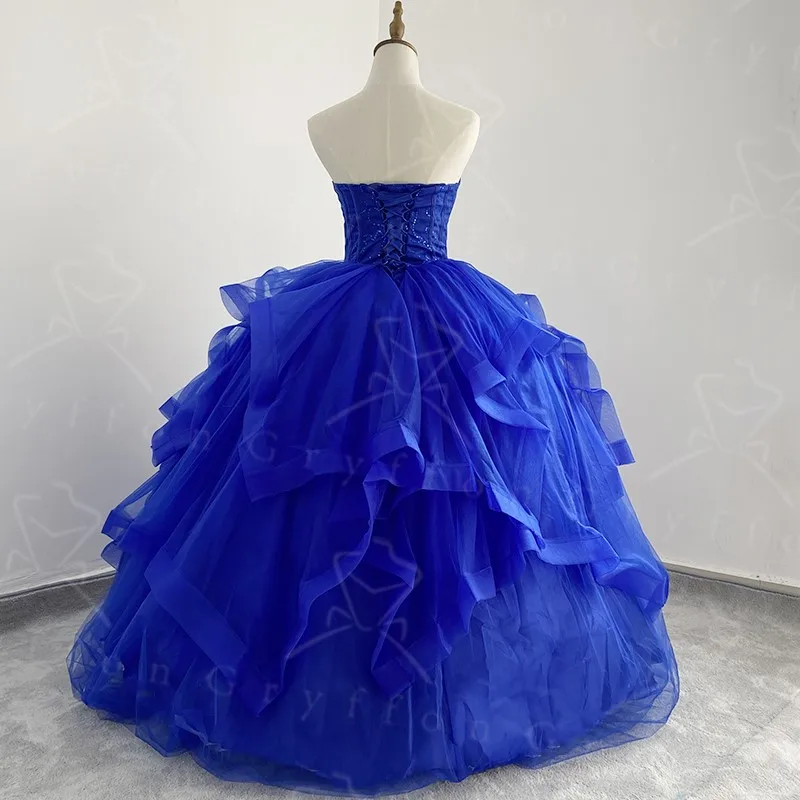 New Strapless Quinceanera Dresses Classic Party Dress Luxury Lace Ball Gown 11 Colors Prom Dress Quinceanera Gown Customize