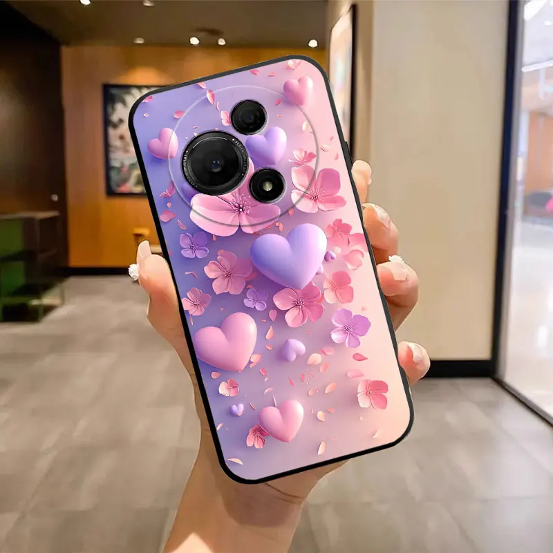 Soft Silicone Bumper Phone Case with Flower Butterfly Marble Design
