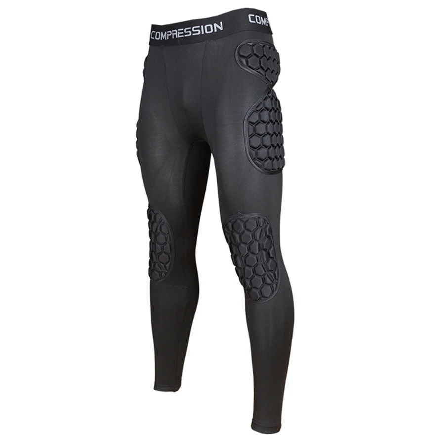 Men Soccer Goalkeeper Training Pants EVA Thicken Sponge Protection Mens Football Rugby Knee Hip Pad Trousers Long Pant Leggings