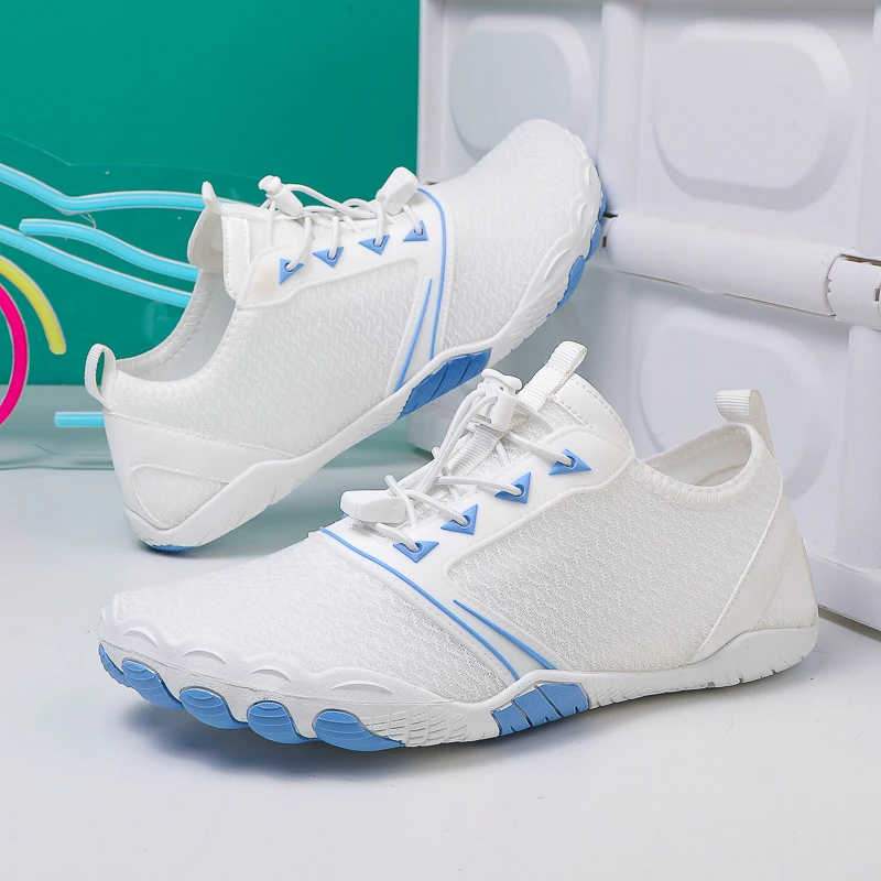 Summer Quick-Dry Water Shoes for Men and Women, Beach Shoes, Non-Slip, Cut-Resistant, Suitable for Surfing, Drifting, Fishing, Pure White Water Park Shoes, Gym, Indoor Running, Cross-Training, Yoga