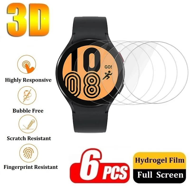 Protective Film on Samsung Galaxy Watch 4 Screen Protector for Samsung Watch 4 44mm 40mm (Not Glass) Hydrogel Film Foil Cover 2x full screen protector for samsung watch 4 classic 3 not glass for samsung watch active 2 screen protector hydrogel film foil