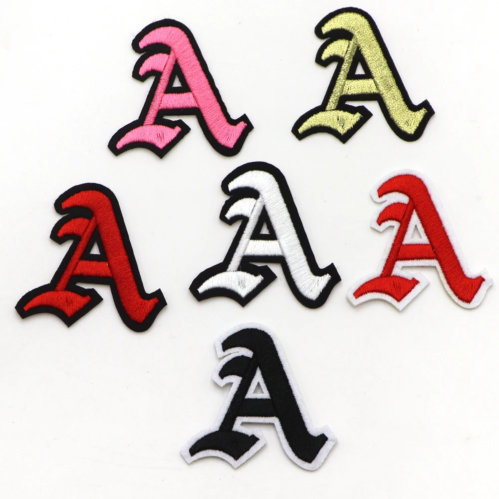 Neue 1PC Gothic Alphabet Stickerei Patches Eisen Auf Buchstaben Patch A-Z Patch Gestickte Patch Nähen Auf Patches für Kleidung Name Diy – Detail 6
