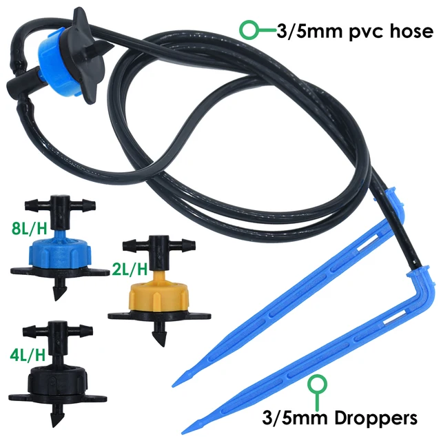 KESLA 10-100M Irrigation Watering System Kit 4-Way 2-Way 8L Drip Arrow Transmitter Dripper Sprinkler Potted Planting Greenhouse 4