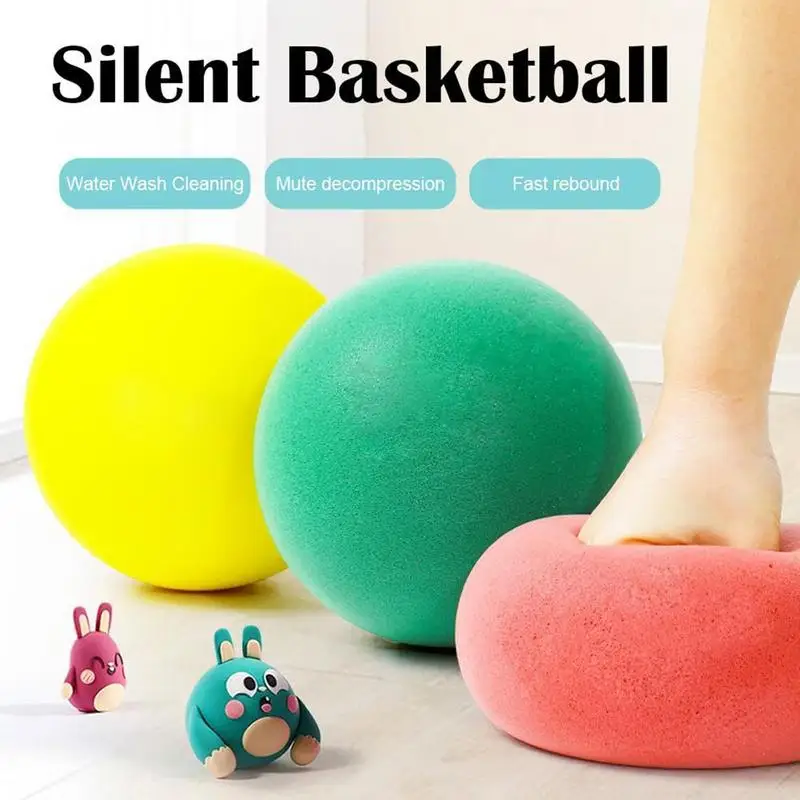 

Bouncing Mute Ball Indoor Silent Basketball 18/21/24cm Foam Basketball Silent Soft Ball Air Bounce Basket Ball Sports Toy