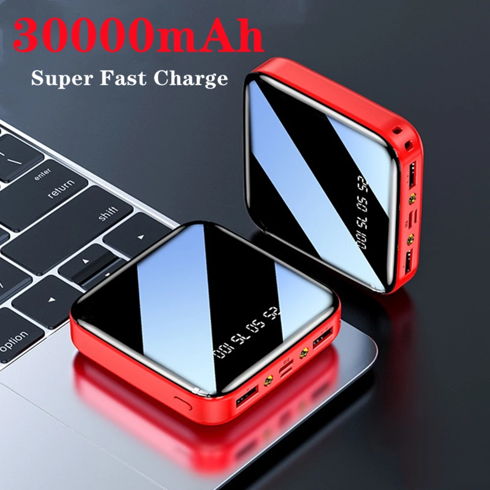 Mini Power Bank 30000mAh Portable Super Fast Charger External Battery Pack For Xiaomi iPhone Samsung Powerbank Digital Display