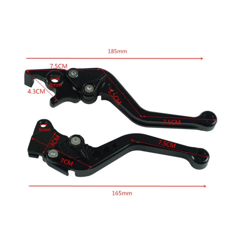 2PC Motorcycle Refitting Accessories CNC Multi-stage Adjustable Horn Brake Clutch Handle Aluminium Alloy
