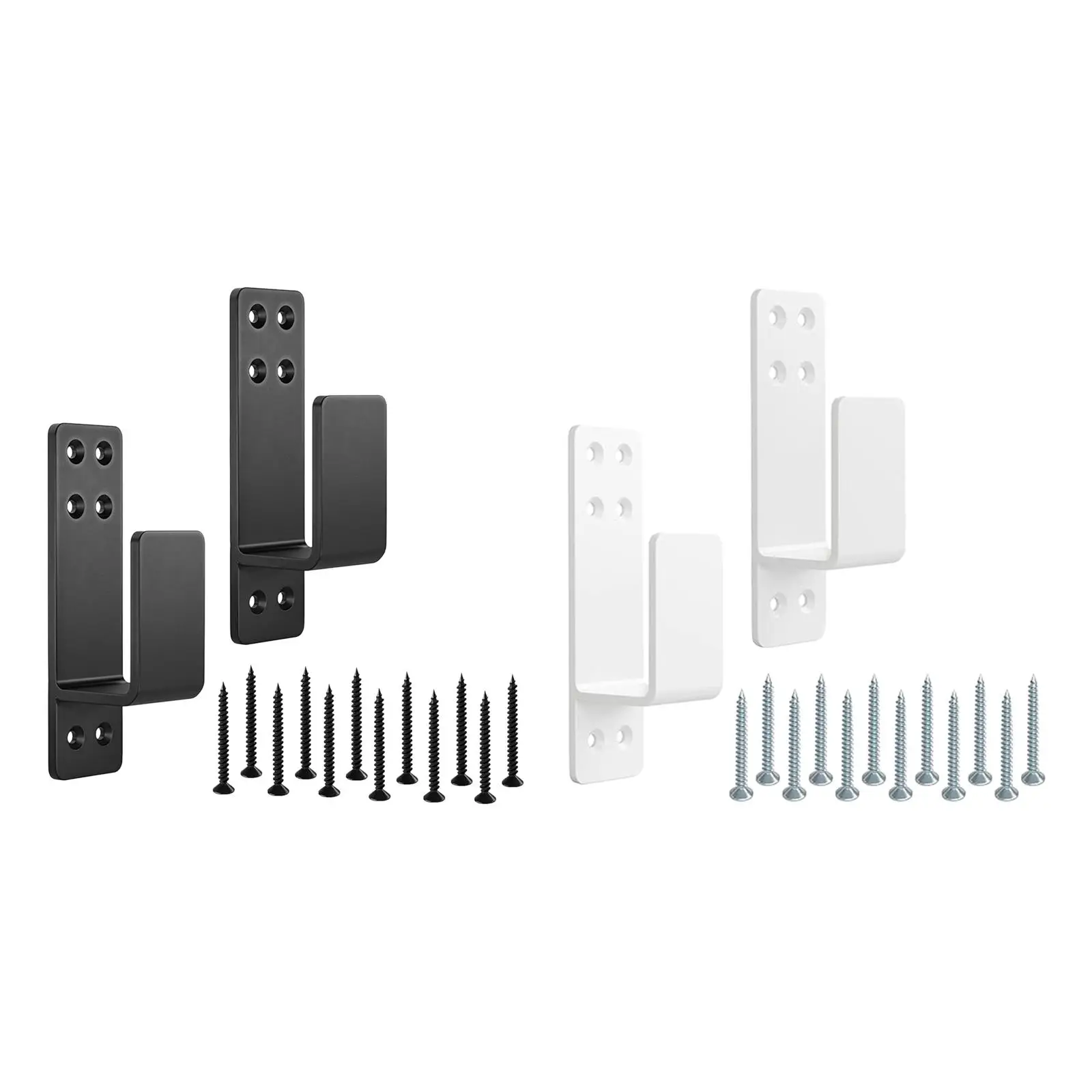 Door Barrier Brackets for Home Security 2Pcs U Bracket Fits 2x4 Lumber Door Bar Holder Brackets for Gate Barn Garage