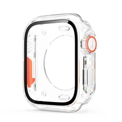Premium Tempered Glass Screen Protector Case with Hard PC Bumper - S10 46MM (Transparent)