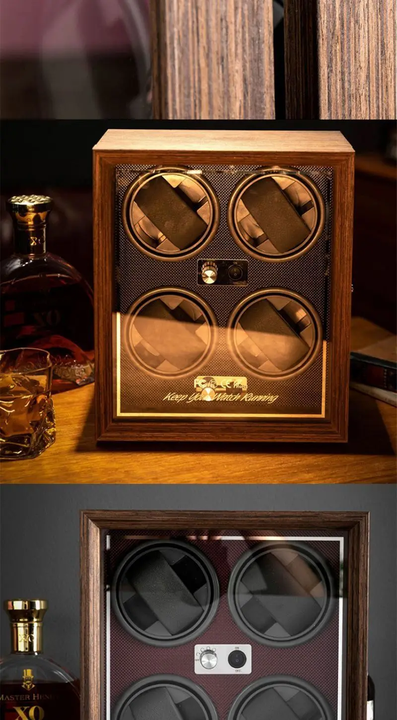 Luxury Automatic Watch Winder – Wooden Retro Organizer with Silent Motor and Anti-Magne... - SKU LAWW1609 - UGI Packaging