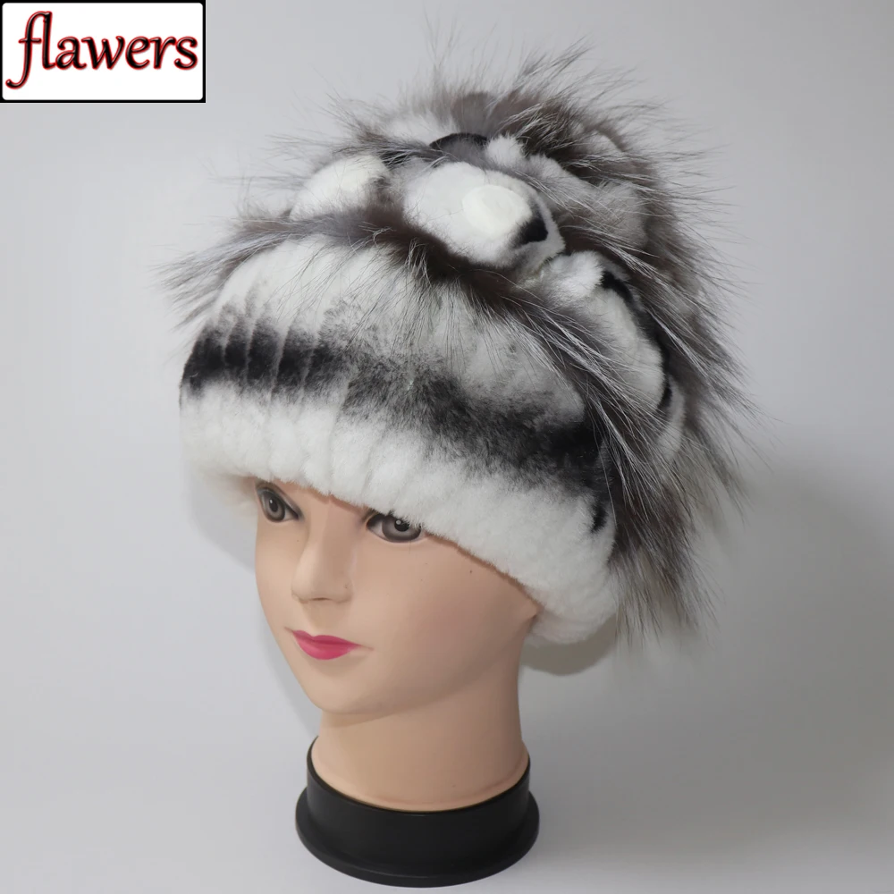 

2024 Winter Women 100%Natural Rex Rabbit Fur Cap Lady Warm Authentic Rex Rabbit Fur Caps Good Elastic Real Fur Hats Warm Beanies