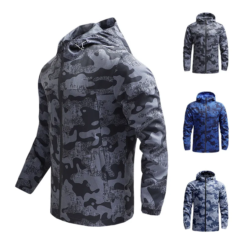 

2023 Men's Spring and Autumn Mountaineering Coat Thin casual quick drying windbreaker Outdoor Sports Jacket Hooded Coat
