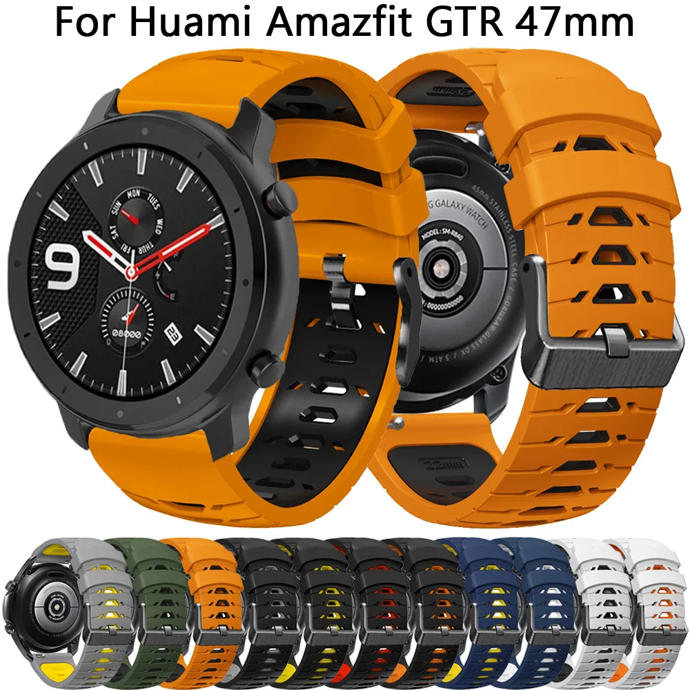 

22mm Silicone Watch Band For Xiaomi Huami Amazfit GTR 47mm 2 2e Stratos 3 Strap Bracelet for Amazfit GTR 4 3pro Watchband Correa