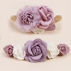 Popular Beautiful Spring Rose Blossoms Pink Purple Green Blue Handmade Nylon Headband for Girls Daily Matching with Party 2pcs 4