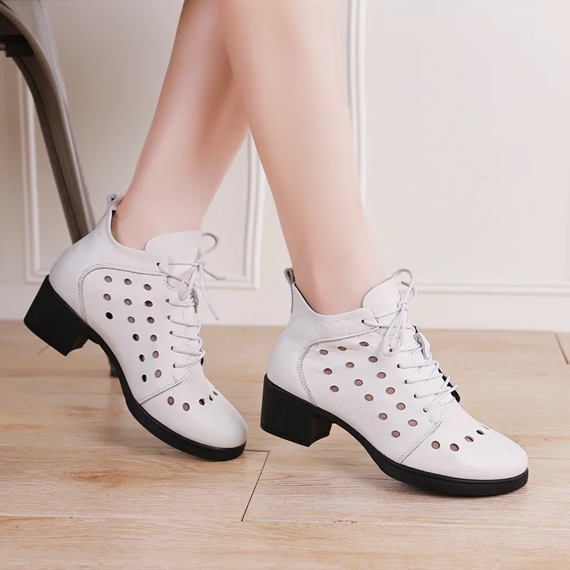 Genuine Leather Woman Latin Dance Shoes Outdoor Dance Boots Salsa Tango Dancing Shoes For Girls Soft Bottom Black Ankle Boots