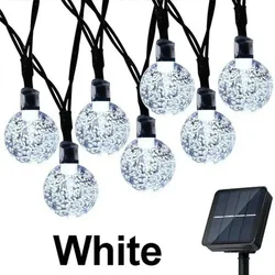 Radiant Outdoor Crystal Fairy Lights - Waterproof Patio Garland with 8 Lighting Modes - 200LED(22M) (White)