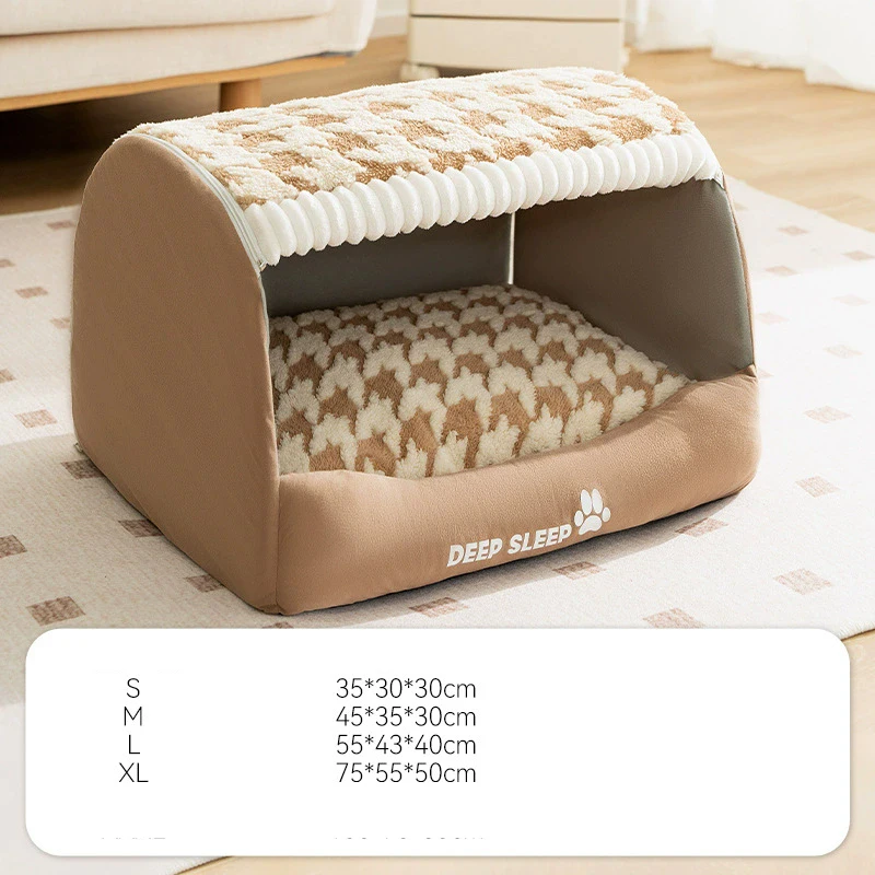 Cute Cusion Kennels PP Cotton Fluffy Dogs Room Half-Closed Puppy Sleeping Nest Foldable Home Puppy Pet Products
