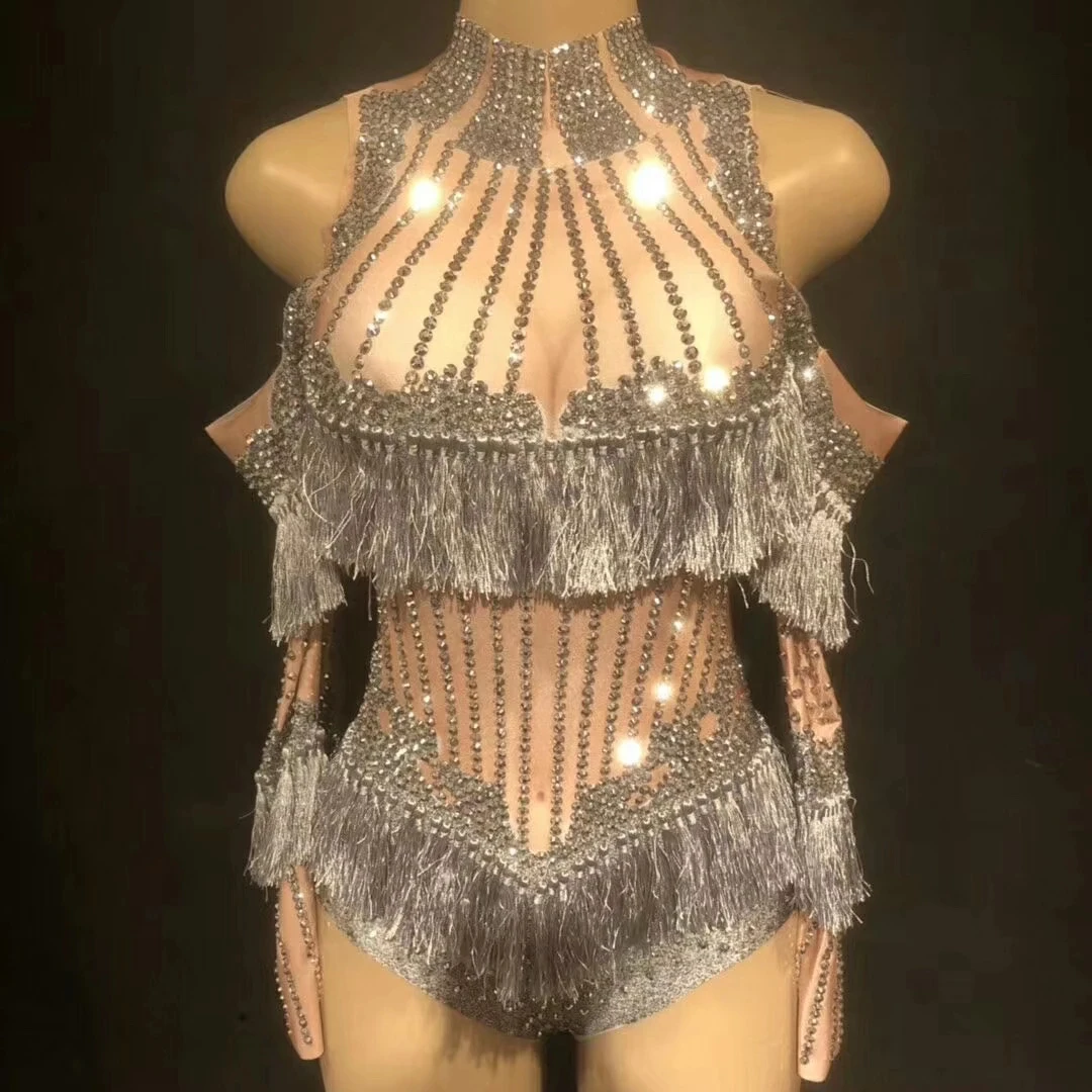 Rhinestone Glitter Fringe Drag Queen Bodysuit Queerks™